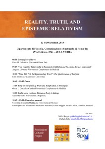 Reality, Truth, and Epistemic Relativism 13 nov Roma Tre